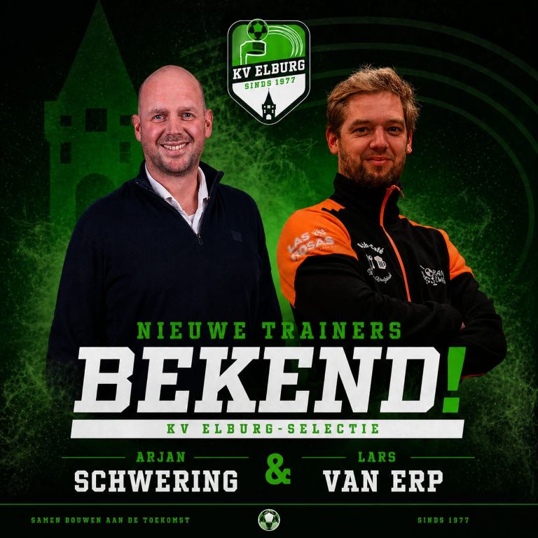 Arjan Schwering en Lars van Erp nieuwe trainers KV Elburg-selectie